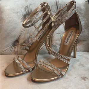 Steve Madden strappy rose gold heels